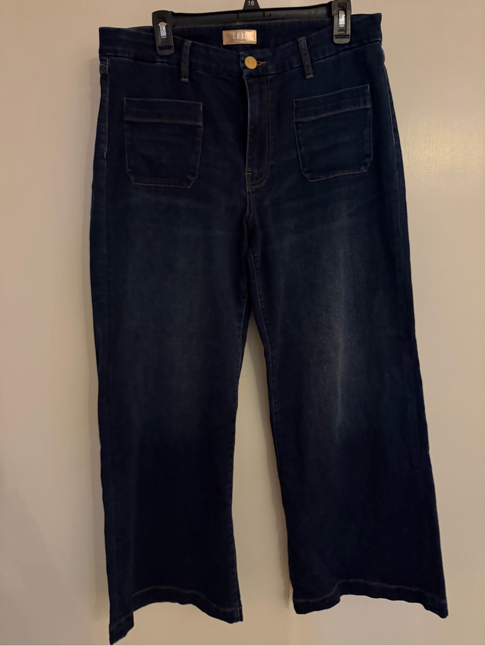 Kut from the Kloth Women's Wide Leg Jeans in Dark Indigo